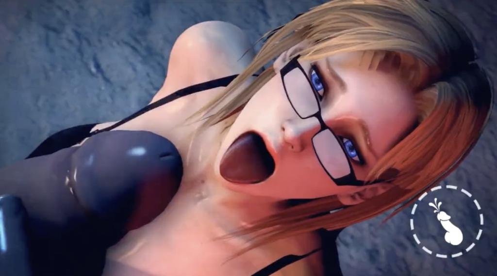 3D眼镜萌妹被两头肮脏怪兽轮番操干 双穴填满淫汁飞溅